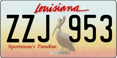 LA license plate ZZJ953