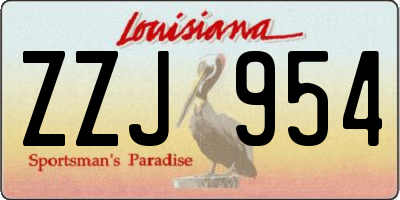 LA license plate ZZJ954