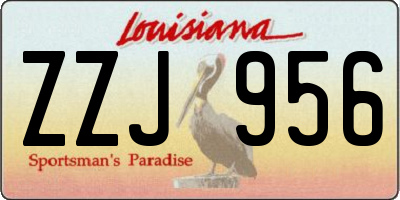 LA license plate ZZJ956