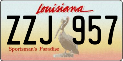 LA license plate ZZJ957