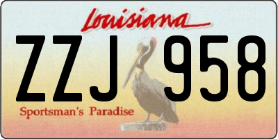 LA license plate ZZJ958