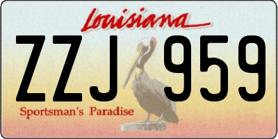 LA license plate ZZJ959