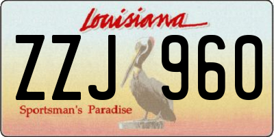 LA license plate ZZJ960