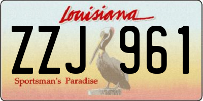 LA license plate ZZJ961