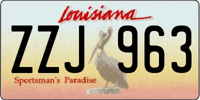 LA license plate ZZJ963