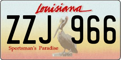 LA license plate ZZJ966