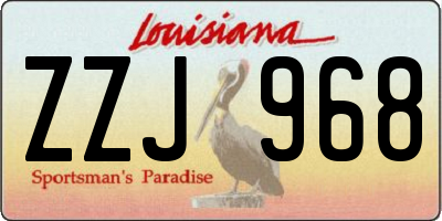 LA license plate ZZJ968