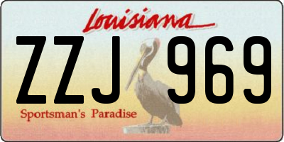 LA license plate ZZJ969