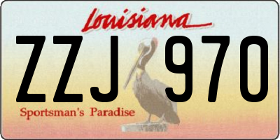 LA license plate ZZJ970