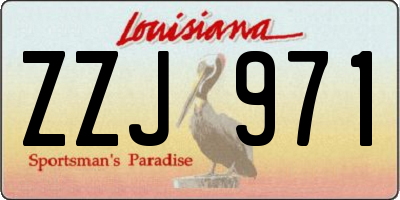 LA license plate ZZJ971