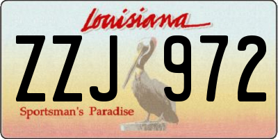 LA license plate ZZJ972