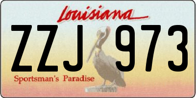 LA license plate ZZJ973