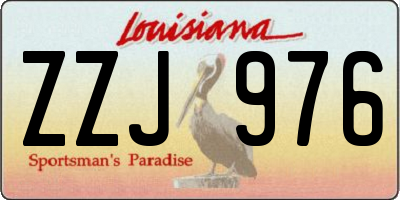 LA license plate ZZJ976