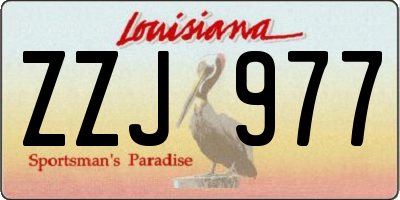 LA license plate ZZJ977