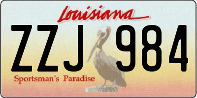 LA license plate ZZJ984
