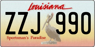 LA license plate ZZJ990