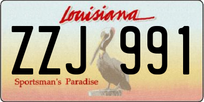 LA license plate ZZJ991