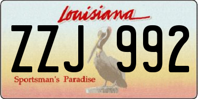 LA license plate ZZJ992