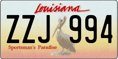 LA license plate ZZJ994