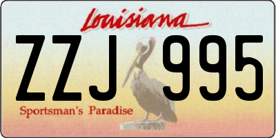 LA license plate ZZJ995