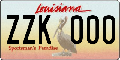 LA license plate ZZK000