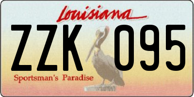 LA license plate ZZK095