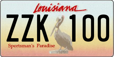 LA license plate ZZK100