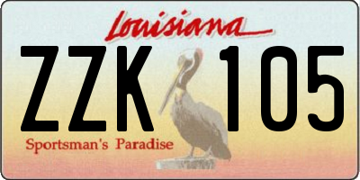 LA license plate ZZK105