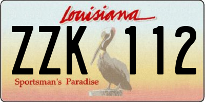 LA license plate ZZK112