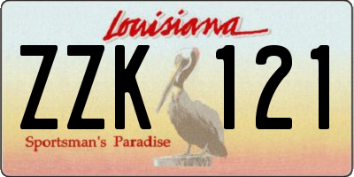 LA license plate ZZK121