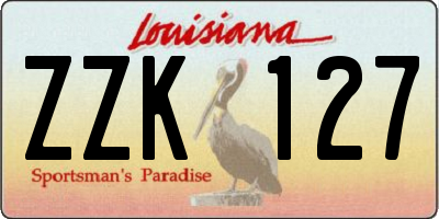 LA license plate ZZK127