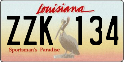 LA license plate ZZK134