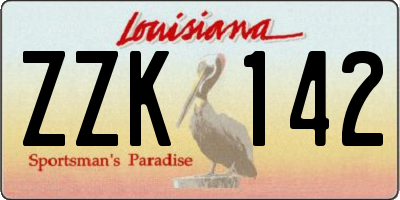 LA license plate ZZK142