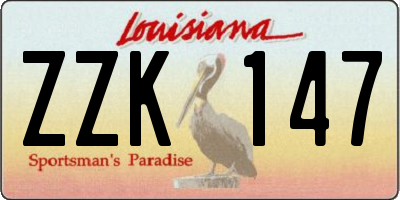 LA license plate ZZK147