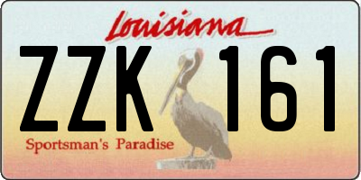 LA license plate ZZK161