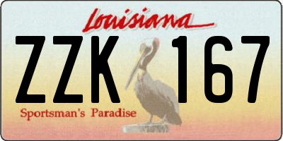 LA license plate ZZK167