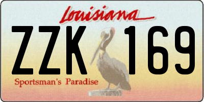 LA license plate ZZK169