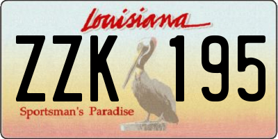 LA license plate ZZK195