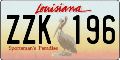 LA license plate ZZK196