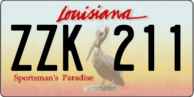 LA license plate ZZK211