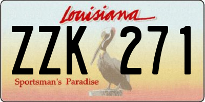 LA license plate ZZK271