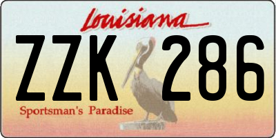 LA license plate ZZK286