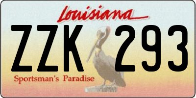 LA license plate ZZK293