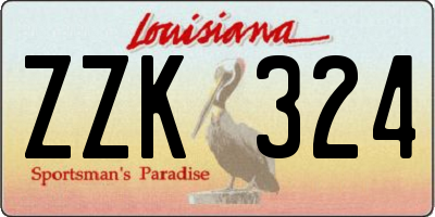 LA license plate ZZK324