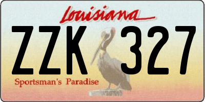 LA license plate ZZK327