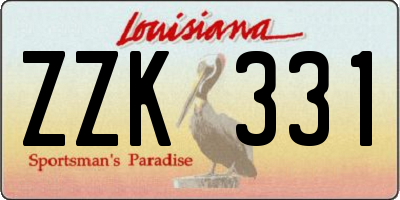 LA license plate ZZK331