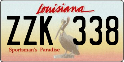 LA license plate ZZK338