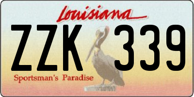 LA license plate ZZK339