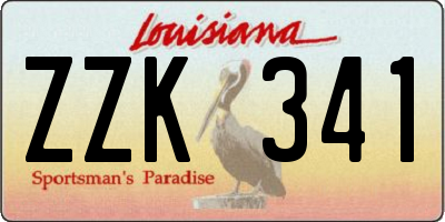 LA license plate ZZK341