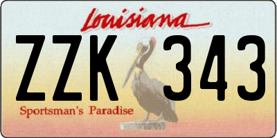 LA license plate ZZK343